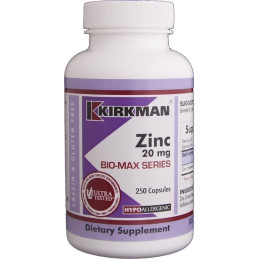 Zinc 20mg (Hypoallergenic) 250 kaps. Kirkman