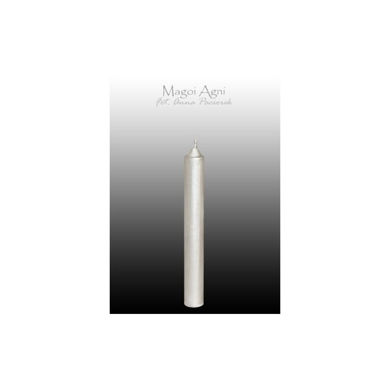 Świeca z wosku srebrna 9 x 1,2 cm