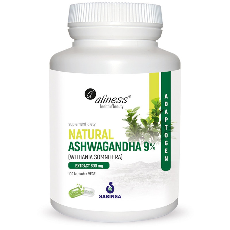 Natural Ashwagandha 600 mg (100 kaps. VEGE) Aliness