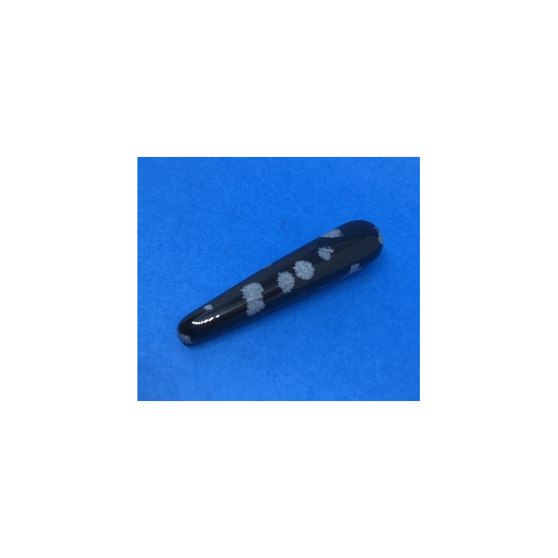 Różdżka do masażu z obsydianu śnieżnego 80 x 18 x 5 mm  waga ok.35 g