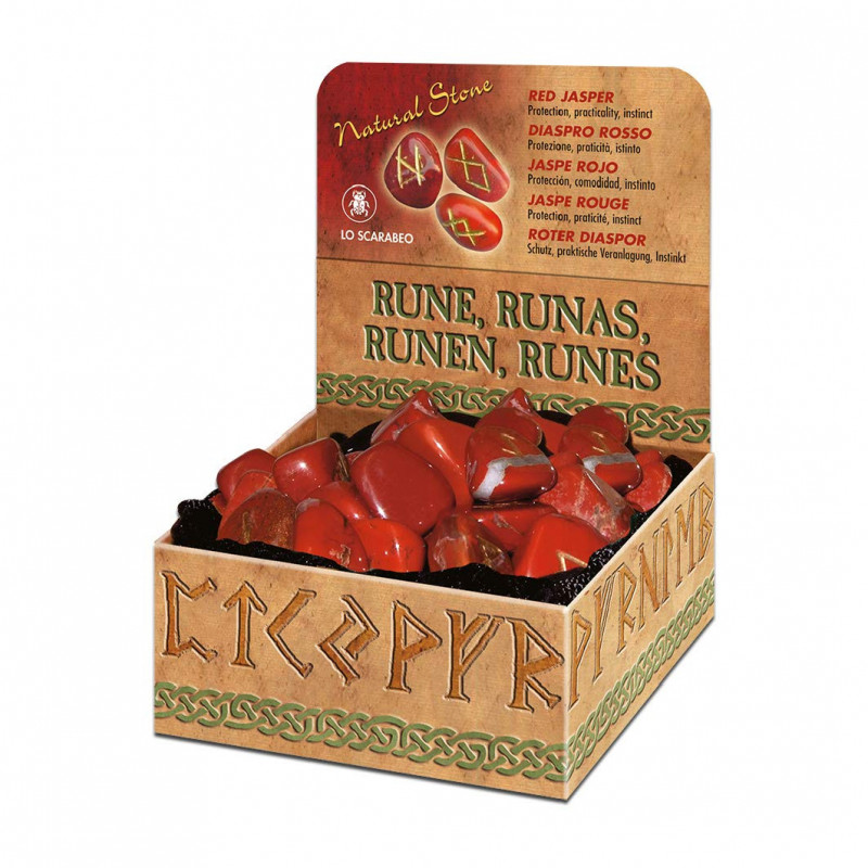 Runy w kamieniach - RED JASPER (czerwony jaspis)