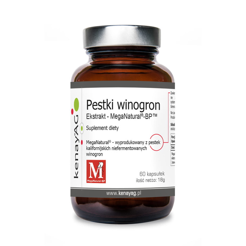 Mega Natural Ekstrakt z pestek winogron 60 kaps. KENAY AG